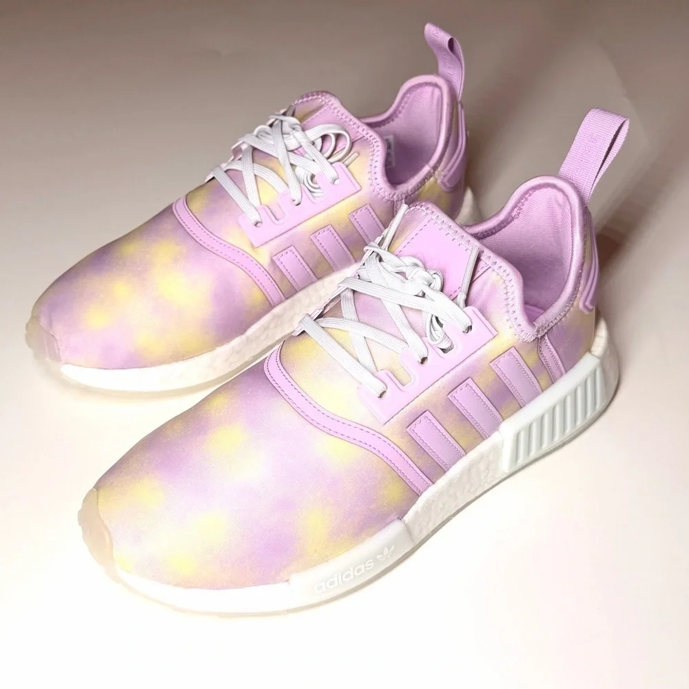 Adidas Youth NMD R1 Bliss Lilac Pink & Yellow Athletic Sneaker Size- 6.5